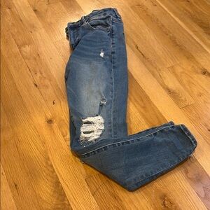 American Eagle Women’s Curvy High Rise Jeggings Blue Denim Jeans Size 0